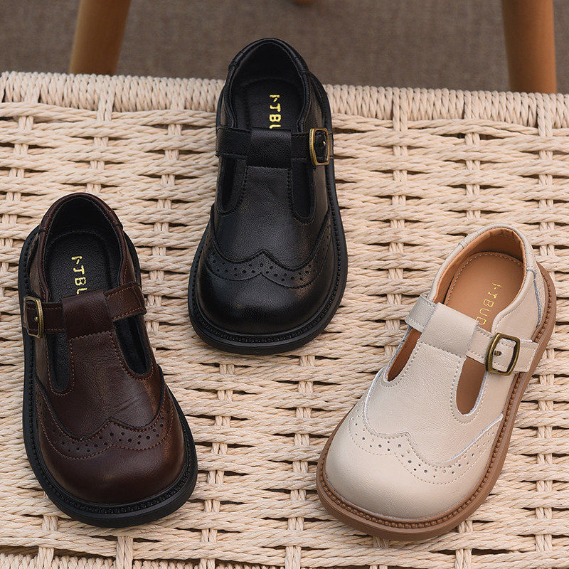 儿童公主鞋女童小皮鞋2026春季新款白色女孩童鞋软底时尚黑色单鞋