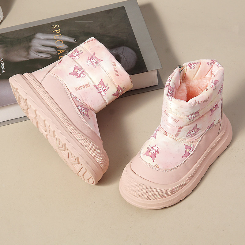 女童雪地靴防水库洛米保暖靴