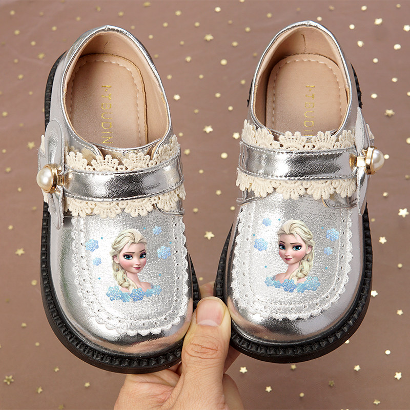 女童皮鞋银色洋气儿童鞋子配裙子2026春季新款女孩单鞋软底公主鞋