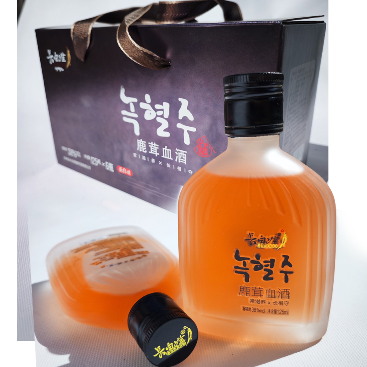 長白娃38度鹿茸血酒125ml整箱6瓶東北特產禮品酒饋贈中老年長輩