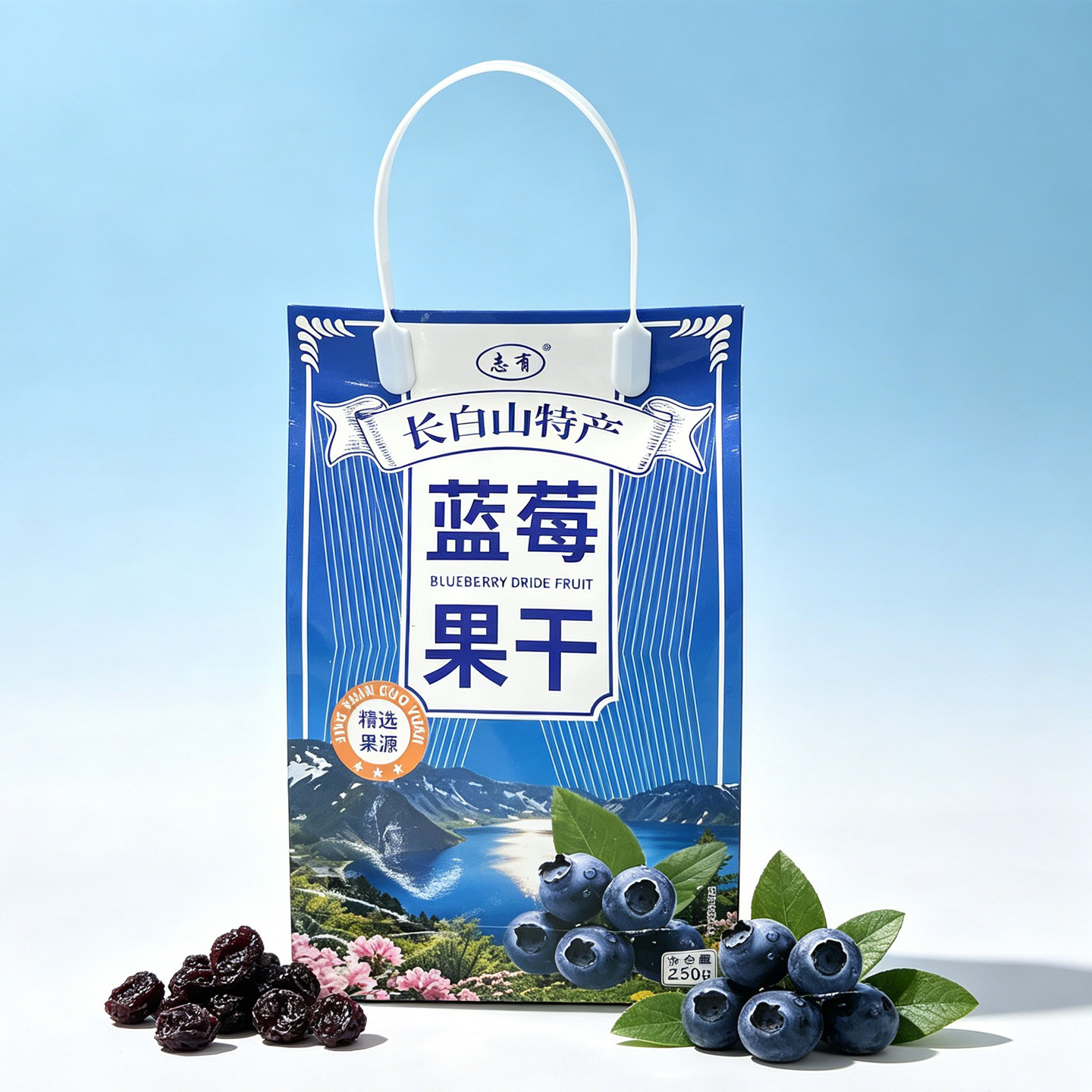 志有长白山特产250g蓝莓果干独立小包装开袋即食休闲食品网红零食