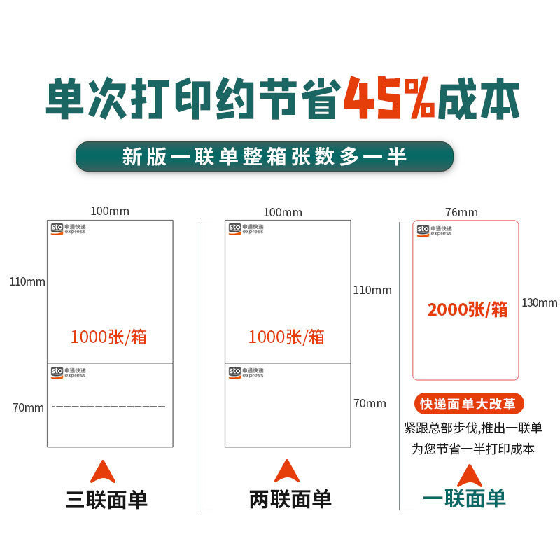 YTO ZHONGTONG SHENTONG YUNDA TIANTIAN BAISHI 빈 익스프레스 양식 감열지 전자 양식 인쇄 용지