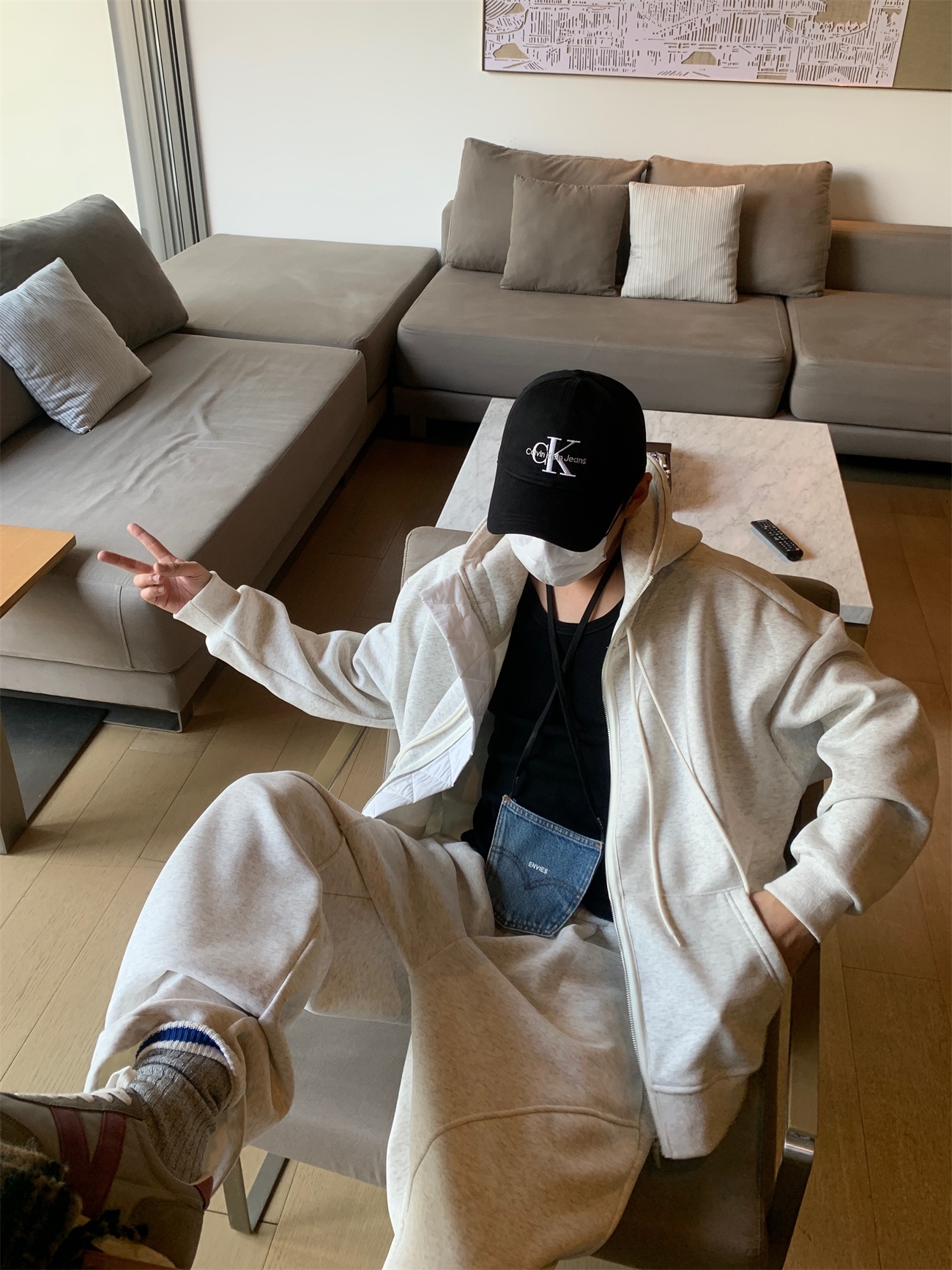 晨树 简约设计款加厚婴儿绒 冬季连帽卫衣男冬季加绒潮牌上衣男款