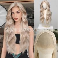 European and American style 13*6 large area lace long curly wig with free split seams on the top of the head, realistic and breathable ready-made