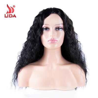 速卖通假发欧美化纤机制头套中分长卷发Afro curly wig 厂家