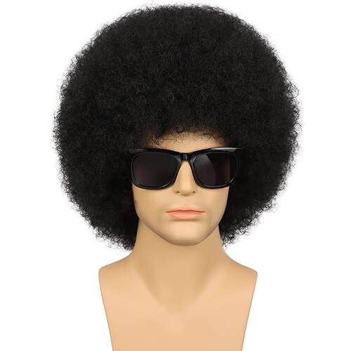 现货非洲爆炸头男女 黑色蓬松舒适机制化纤假发 头套afro wig