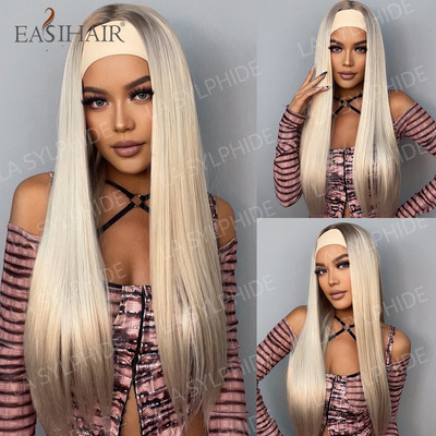 BlackHeadbandWigWomenLongstrai