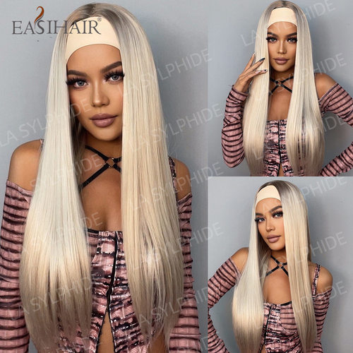 BlackHeadbandWigWomenLongstrai
