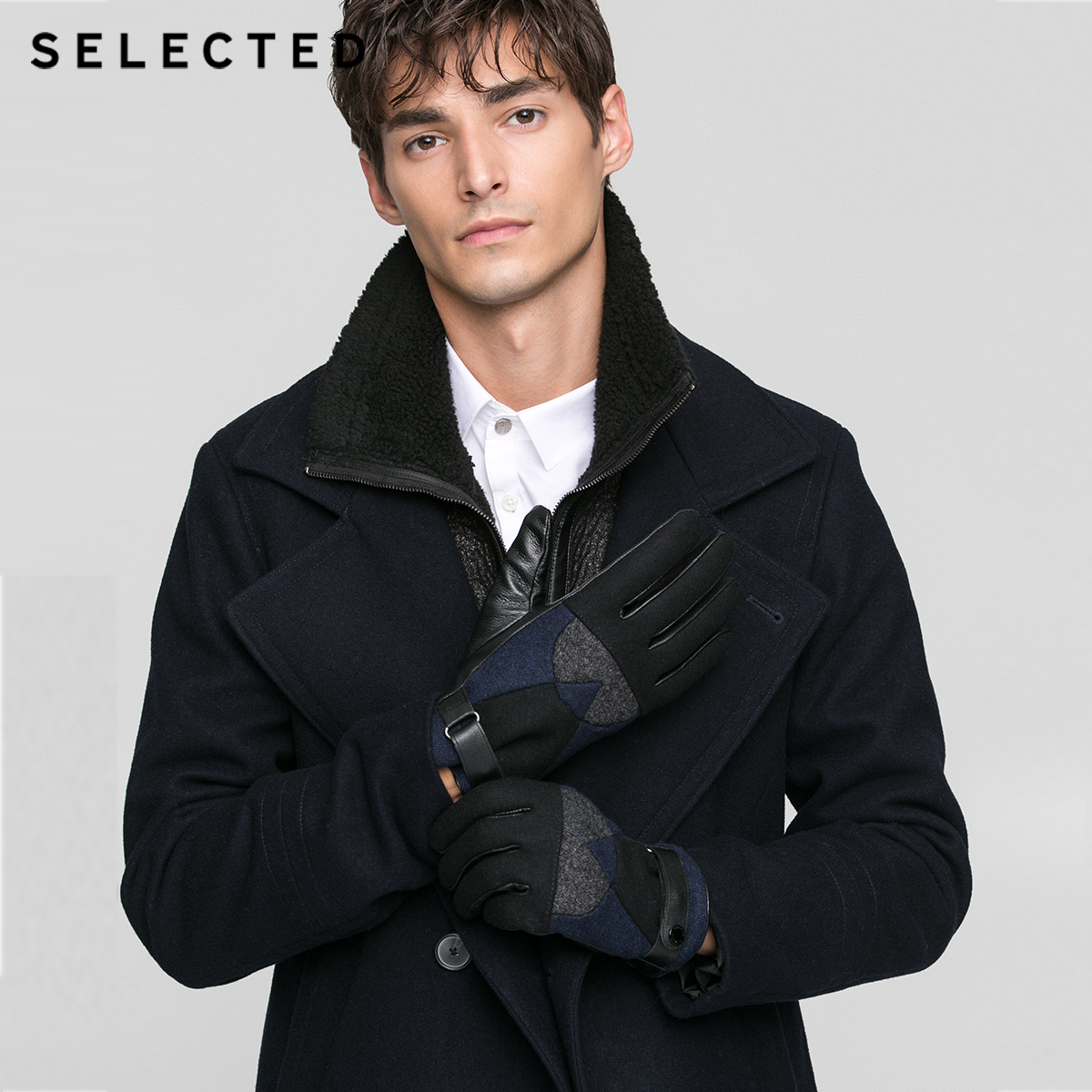 Gants pour homme SELECTED    en peau de mouton - Ref 2782359 Image 3