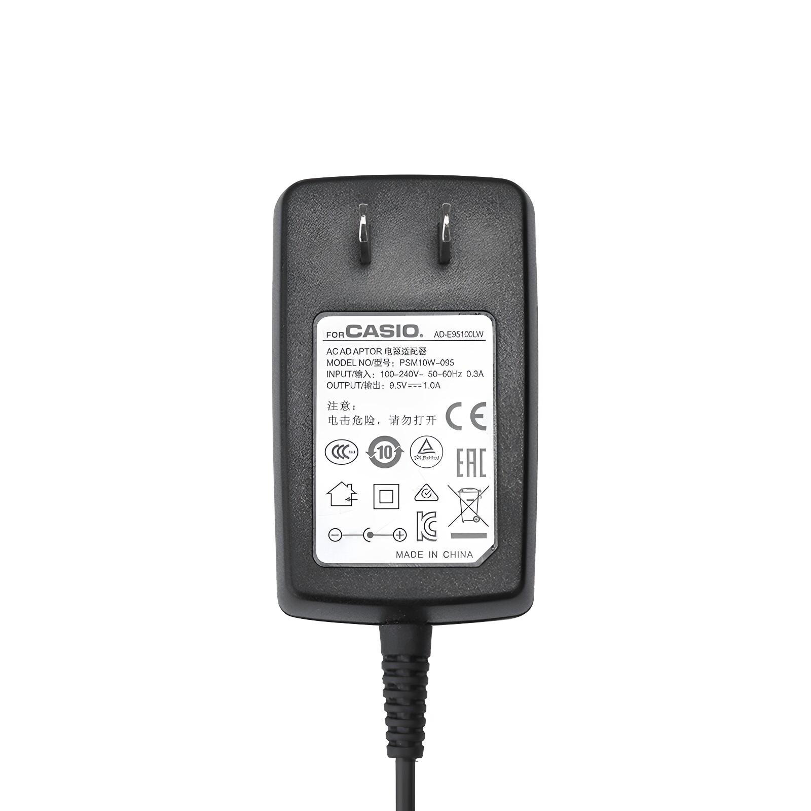 电子琴卡西欧电源线CTK2400 CTK4200  WK220 WK330充电器9.5V1A