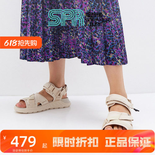 爱步凉鞋女魔术贴增高沙滩运动鞋