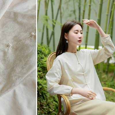 白简朱衣棉混纺2023春中式上衣