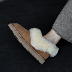 何其丑羊皮毛一体东北雪地靴女冬季新款真皮保暖加绒短靴时尚女鞋