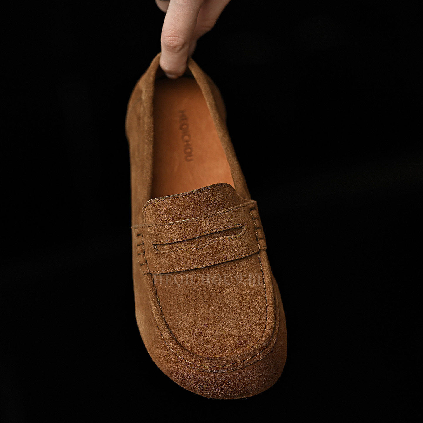 何其丑牛皮平底休闲乐福鞋女新款真皮复古圆头舒适软底一脚蹬单鞋,女鞋,乐福鞋（豆豆鞋）,淘宝优惠券,粉丝福利购,淘宝优惠卷