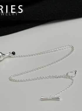 纯银S925毛衣链女珐琅彩酒壶