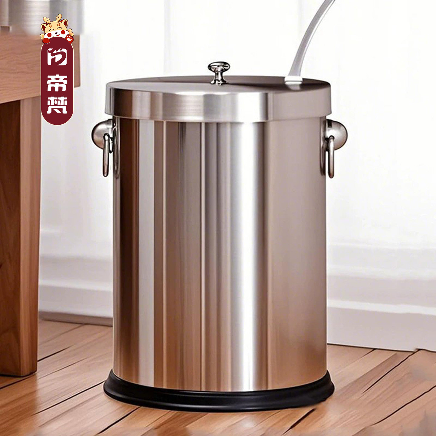 不锈钢茶水桶茶渣废水桶带盖垃圾桶茶叶过滤办公室茶台大号过滤筒