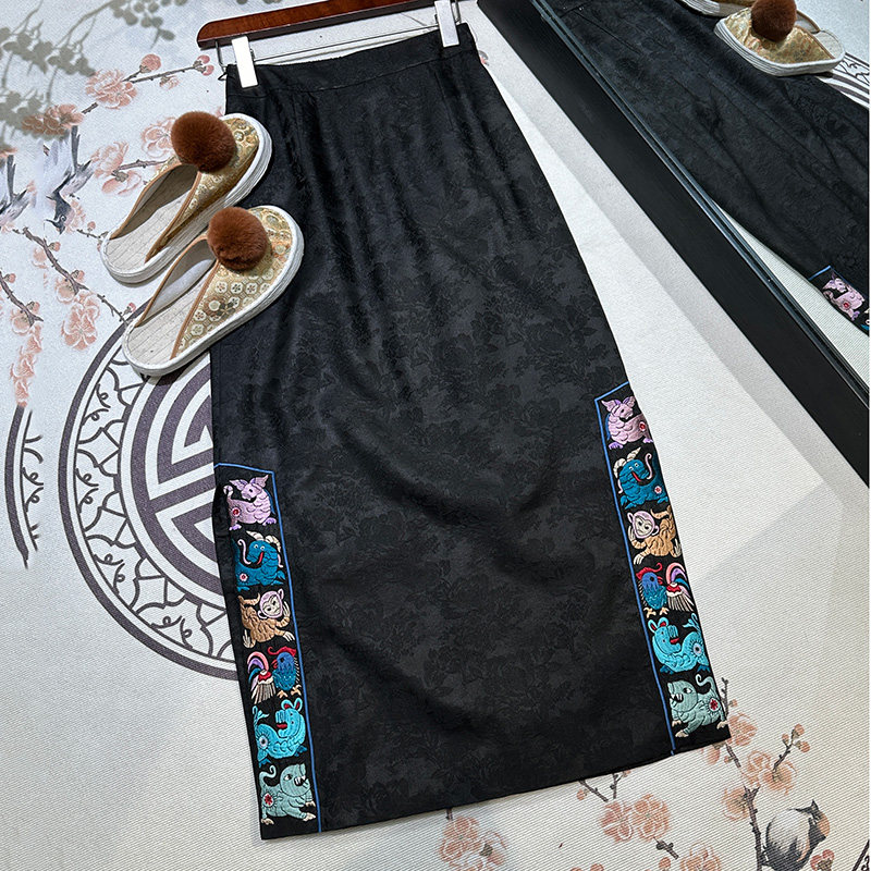 新中式裙子国风汉服香云纱半身裙