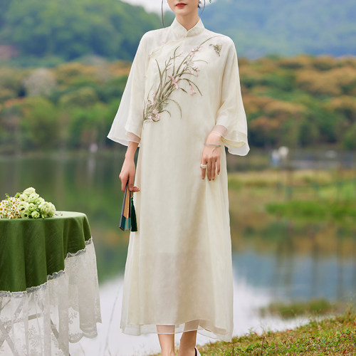 新中式唐装汉服女改良旗袍连衣裙