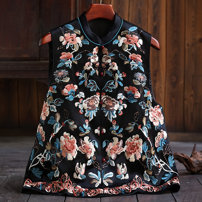 女装2025新款旗袍春季国风马甲汉服中式背心重工刺绣绣花唐装上衣