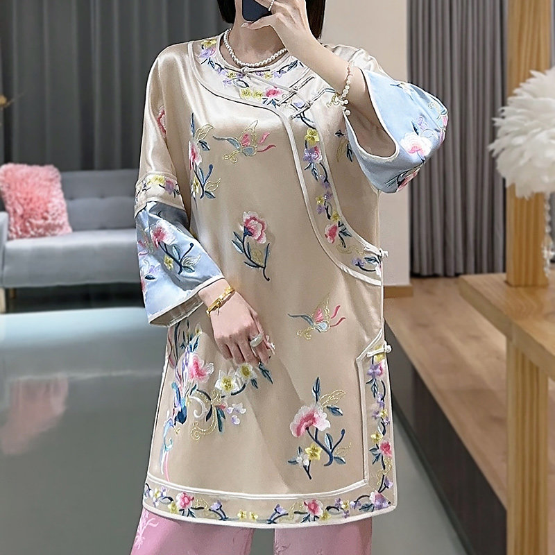 新中式女装唐装汉服国风刺绣上衣