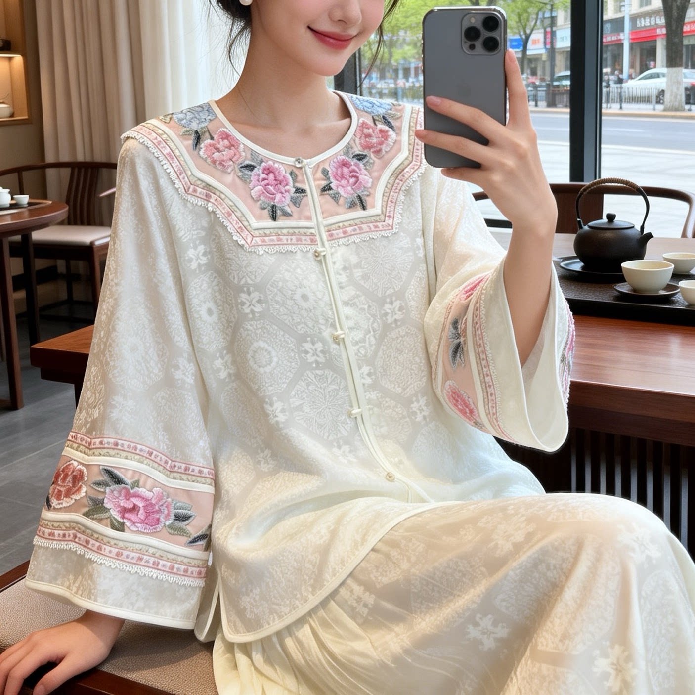 新中式禅意茶服上衣2026夏季重工刺绣宽松舒适国风对襟唐装小衫