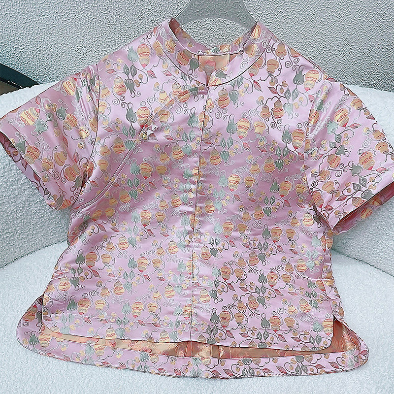 新中式唐装汉服国风复古真丝上衣