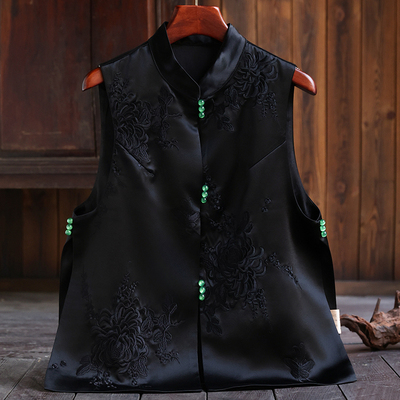 新中式马甲国风刺绣上衣唐装背心