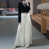 女装 宽松长裤 2025春款 子唐装 新中式 高腰阔腿裤 国风裤 汉服穿搭下装