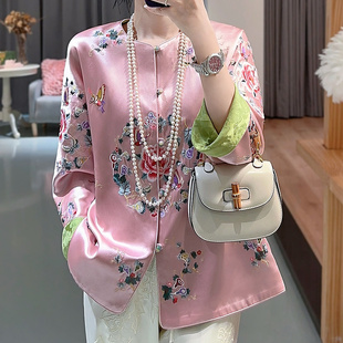 新中式上衣唐装中国风女装年轻款汉服2025秋季高端刺绣民族风外套