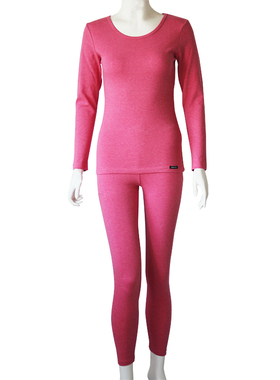 Underlook/安德露女士纯色棉氨保暖内衣套装WSW21