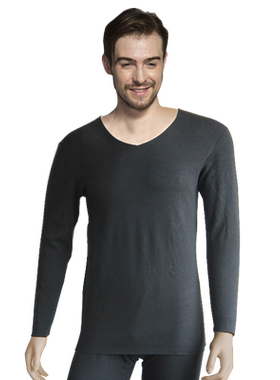 Underlook/安德露男士保暖套装无痕V领纯色加绒保暖套装MSW853