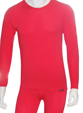 Underlook/安德露V领纯色贴身薄款保暖内衣男士套装 MSW683