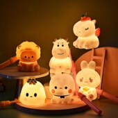 中秋节儿童灯笼手提发光有音乐2025新款 卡通兔子可爱萌宠搪胶花灯