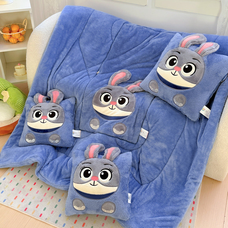 卡通兔子毛绒抱枕被两用加厚加绒办公室午睡保暖毯子两用靠垫被子,居家布艺,抱枕被,淘宝优惠券,粉丝福利购,淘宝优惠卷