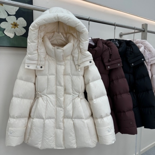 羽绒服女中长款2026冬新款连帽收腰显瘦90白鸭绒网红同款保暖外套