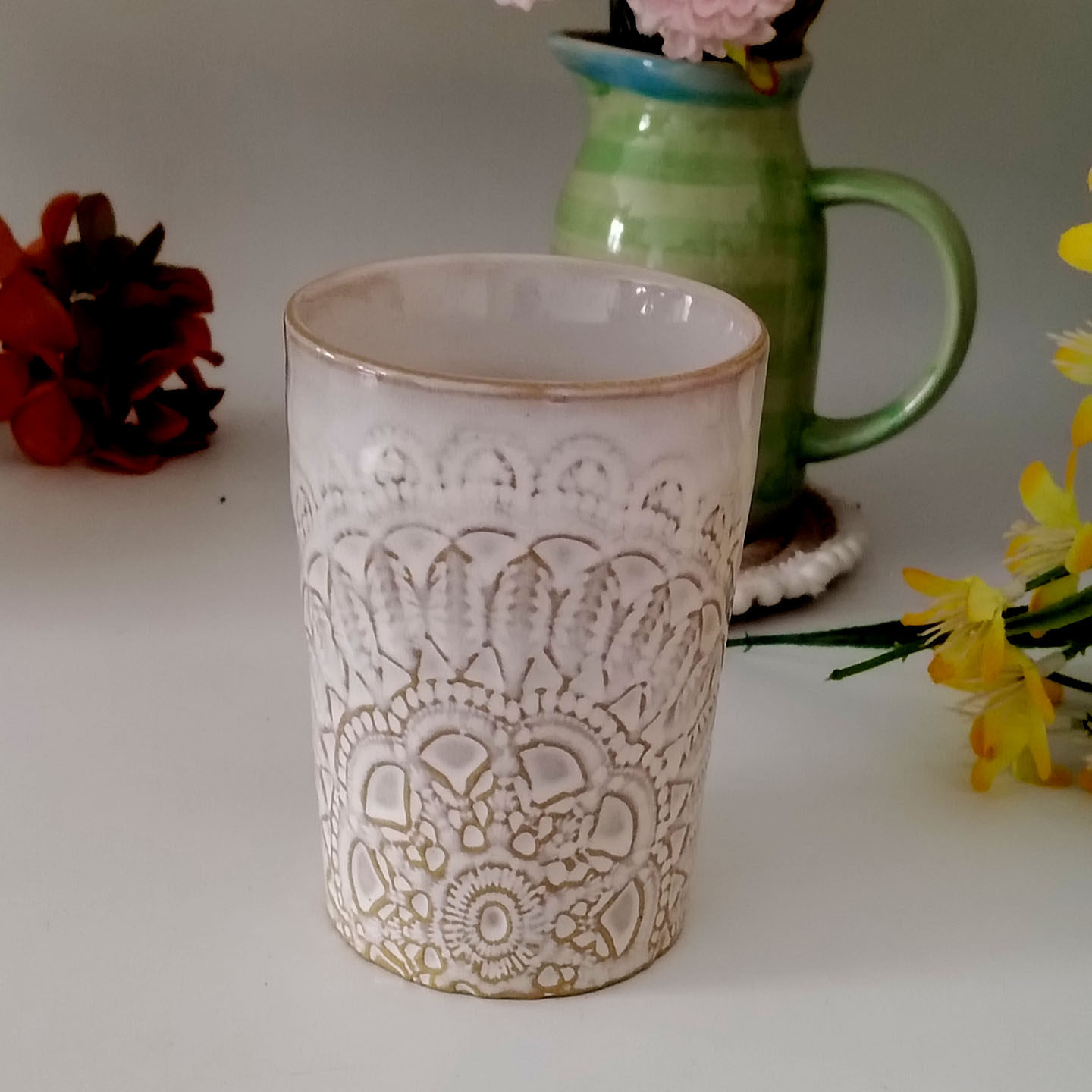 创意水杯外贸陶瓷法式复古浮雕马克杯咖啡杯茶杯无把手早餐杯瑕疵,餐饮具,马克杯,淘宝优惠券,粉丝福利购,淘宝优惠卷