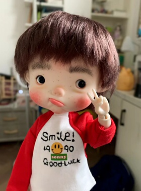 Amydoll，blythe，qbaby马海毛男孩假发（棕色）
