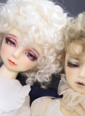 三分bjd娃娃马海毛假发volks，SD(白色爆炸头）尺寸可定制