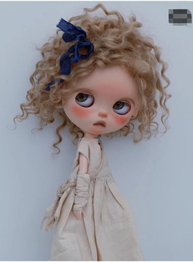 springdoll品牌Blythe小布qbaby马海毛小卷毛假发