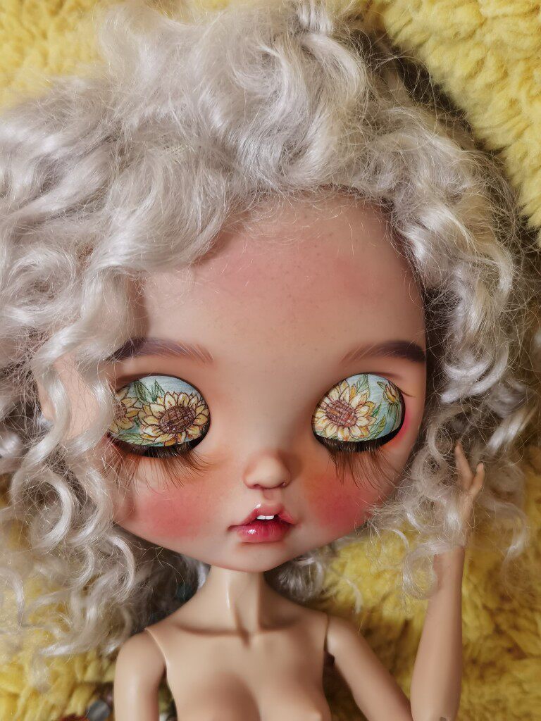 blythe小布马海毛小卷毛假发(百变DIY造型爆炸头假发）奶奶灰色