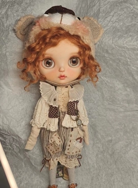 现货Blythe小布qbaby马海毛假发胡萝卜色小卷毛