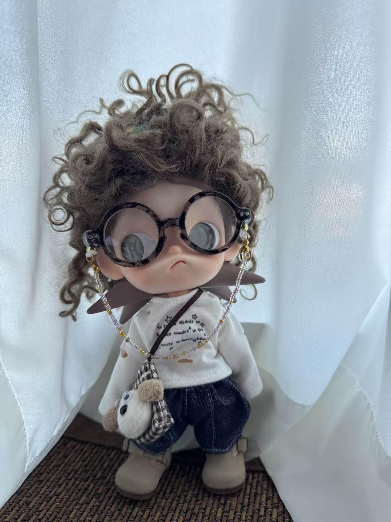 嘎子姐Blythe小布Zsiga头围茶棕色小卷毛假发