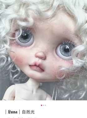 现货Blythe小布qbaby点点马海毛小卷毛假发（原白色）