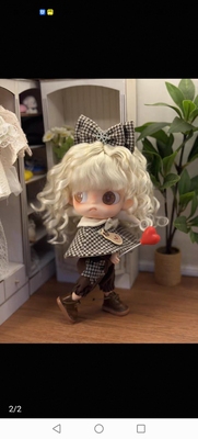 定制款嘎子姐Zsiga小布Blythe俄罗斯马海毛白色大卷假发