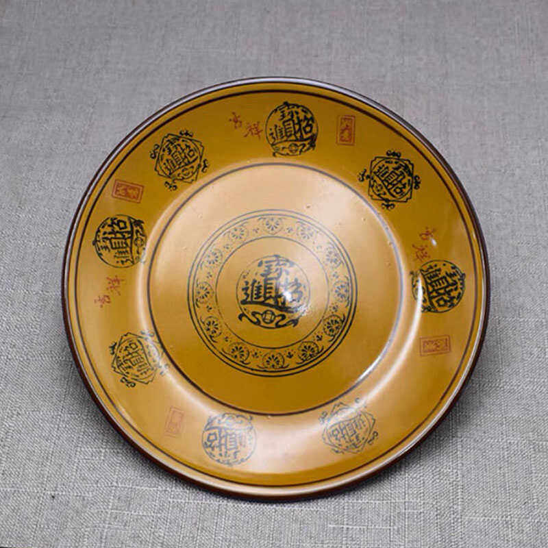 陶瓷招财进宝圆形盘子浅盘子商用盘子火锅店盘子酒店用饭店用盘子,餐饮具,盘,淘宝优惠券,粉丝福利购,淘宝优惠卷