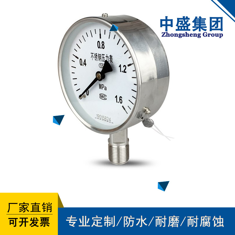 中盛不锈钢膜盒压力表YE-10压力表