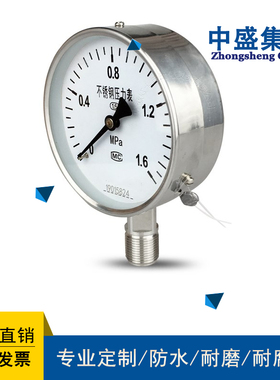 中盛不锈钢膜盒压力表YE-100B