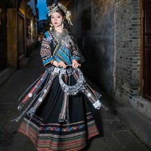 新款旅拍苗疆少女服装女贵州苗族土家族彝族侗族民族舞台演出服饰
