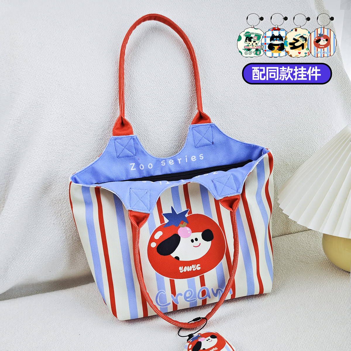 设计师款可爱卡通单肩包便当包上班饭盒袋便携妈咪包手拎帆布包女,箱包皮具/热销女包/男包,通用款女包,淘宝优惠券,粉丝福利购,淘宝优惠卷