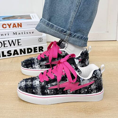 原创闪电男士滑板鞋春季新款百搭ins潮流学生低帮情侣运动德训鞋